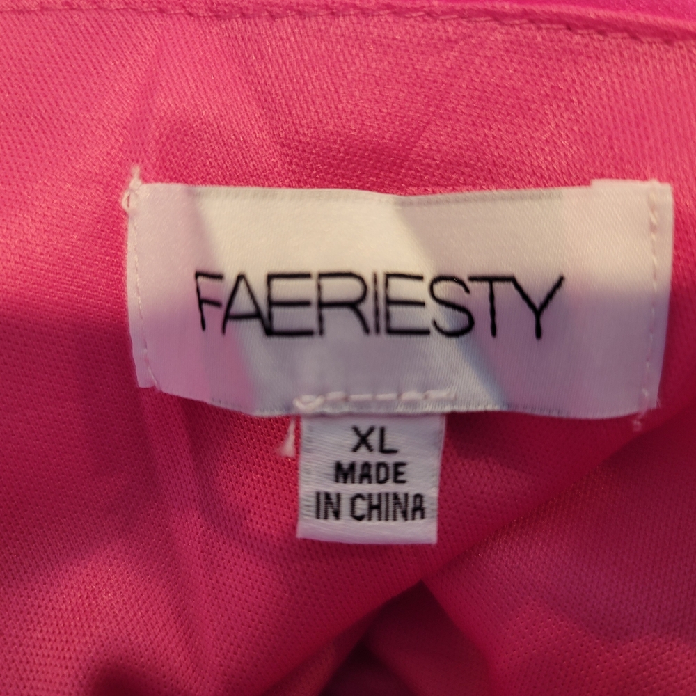 Faereisty NWOT Hot Pink One-Shoulder Prom Dress With Cutout Size XL - Picture 5 of 5